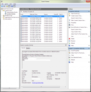 Location Access Event Viewer